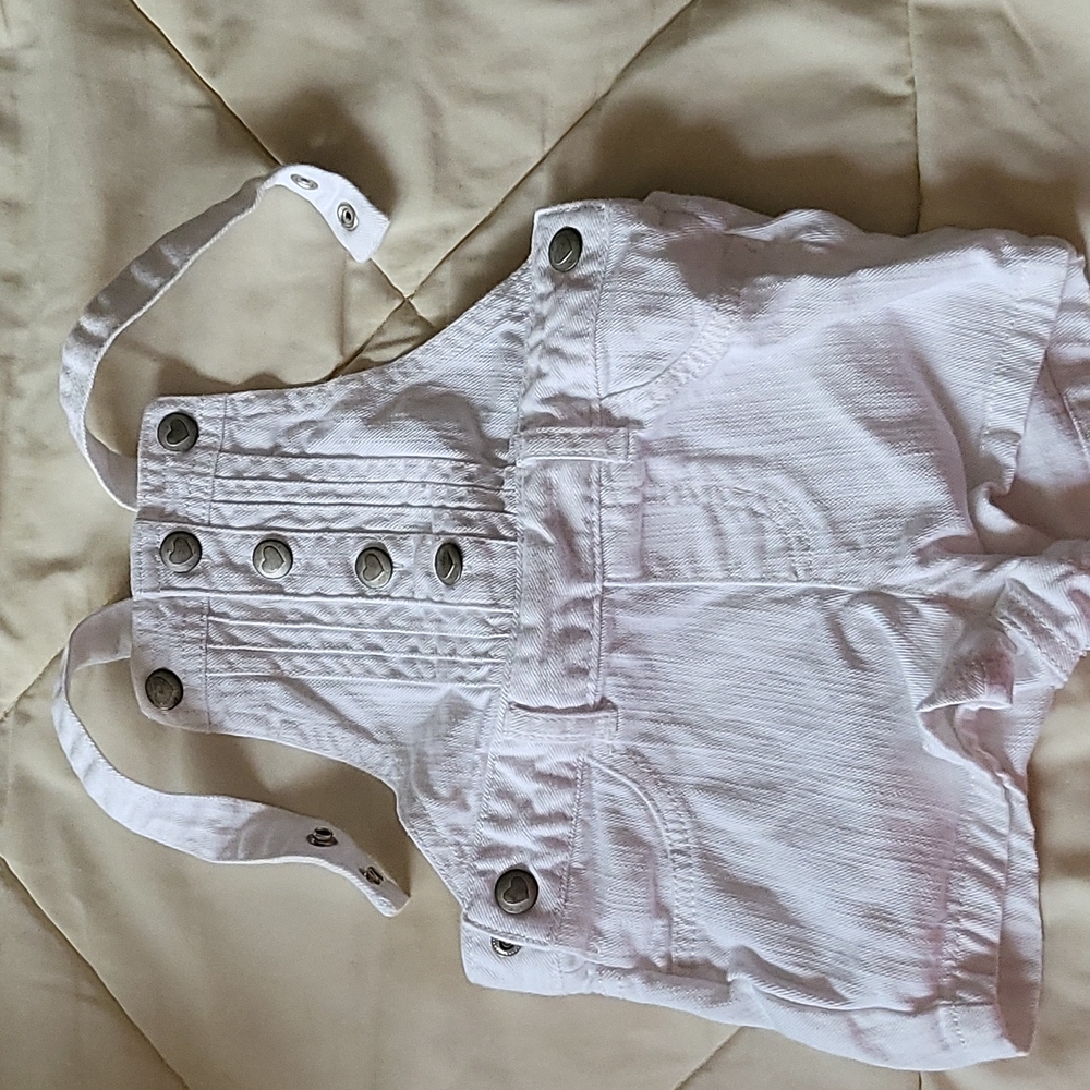 White overall shorts - 18-24M